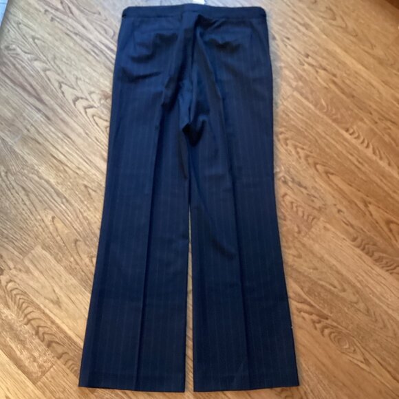 NWT J CREW NAVY PINSTRIPE WOOL BLEND TROUSER PANTS ADJUSTABLE WAIST 12 CLASSIC - Picture 5 of 5